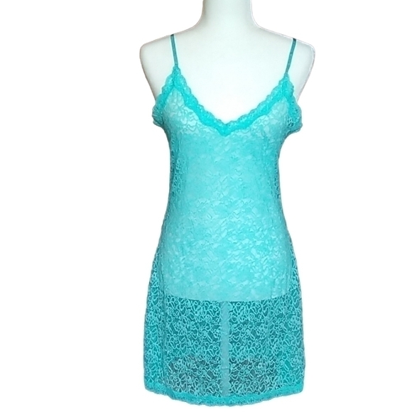 BE Wicked Blue / Green Lace Slip / Teddy Size Large - Picture 1 of 8